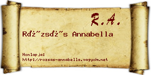 Rózsás Annabella névjegykártya